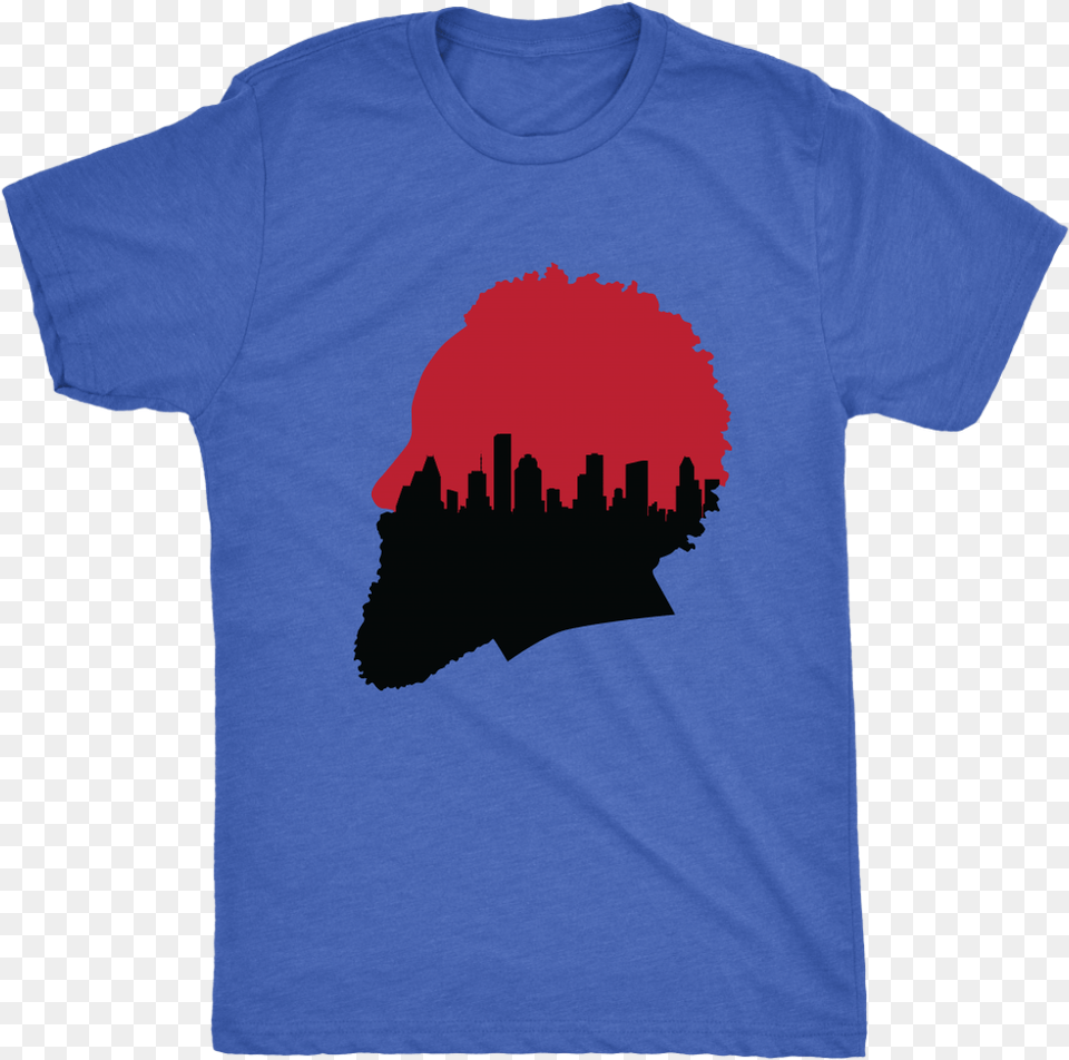 Harden Silhouette With Houston Skyline Triblend T Shirt, Clothing, T-shirt Free Png