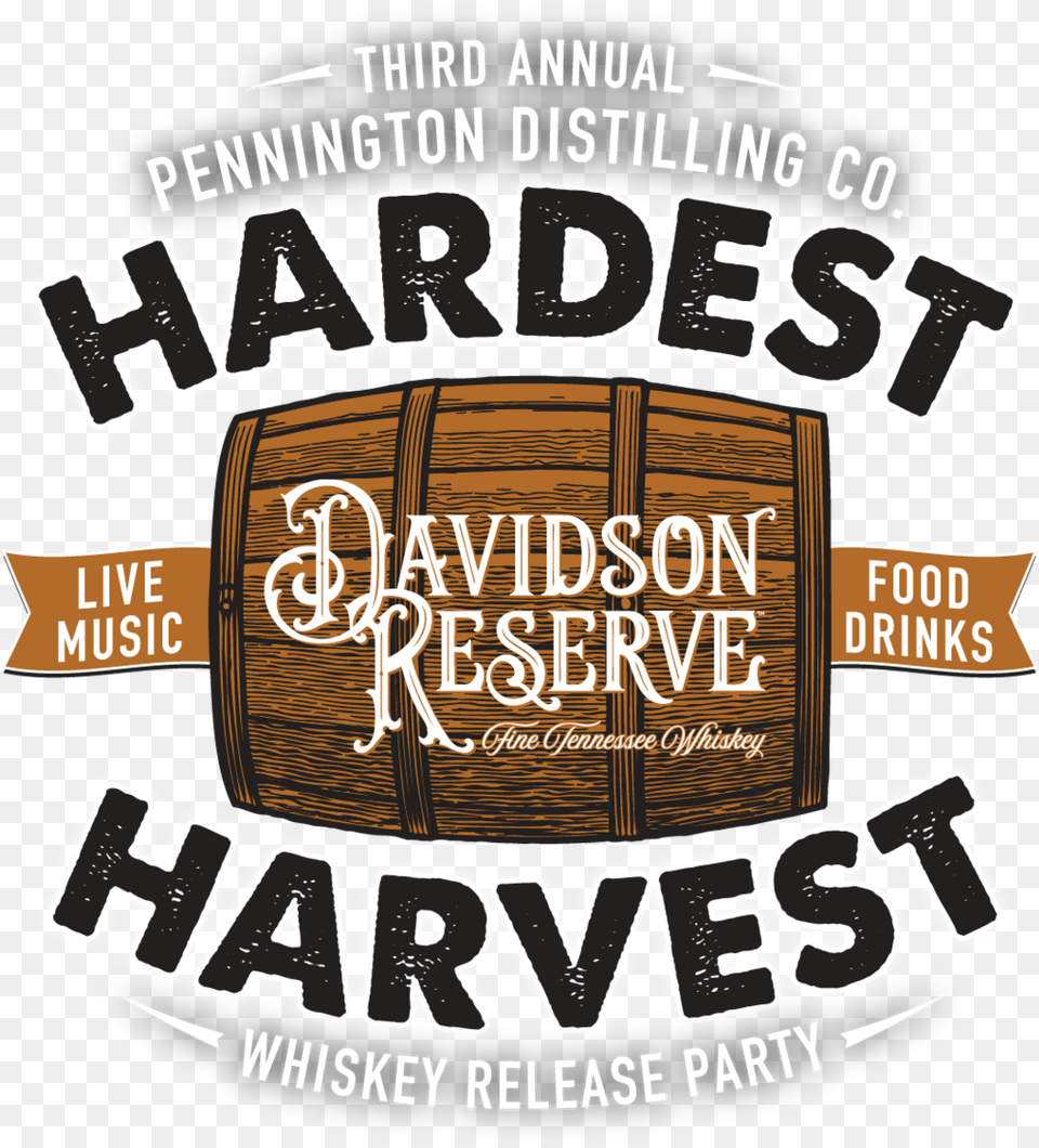 Hardest Harvest Annual Whiskey Release Party U2014 Pennington Cafe Coffee Day, Advertisement, Poster, Barrel, Keg Free Png Download