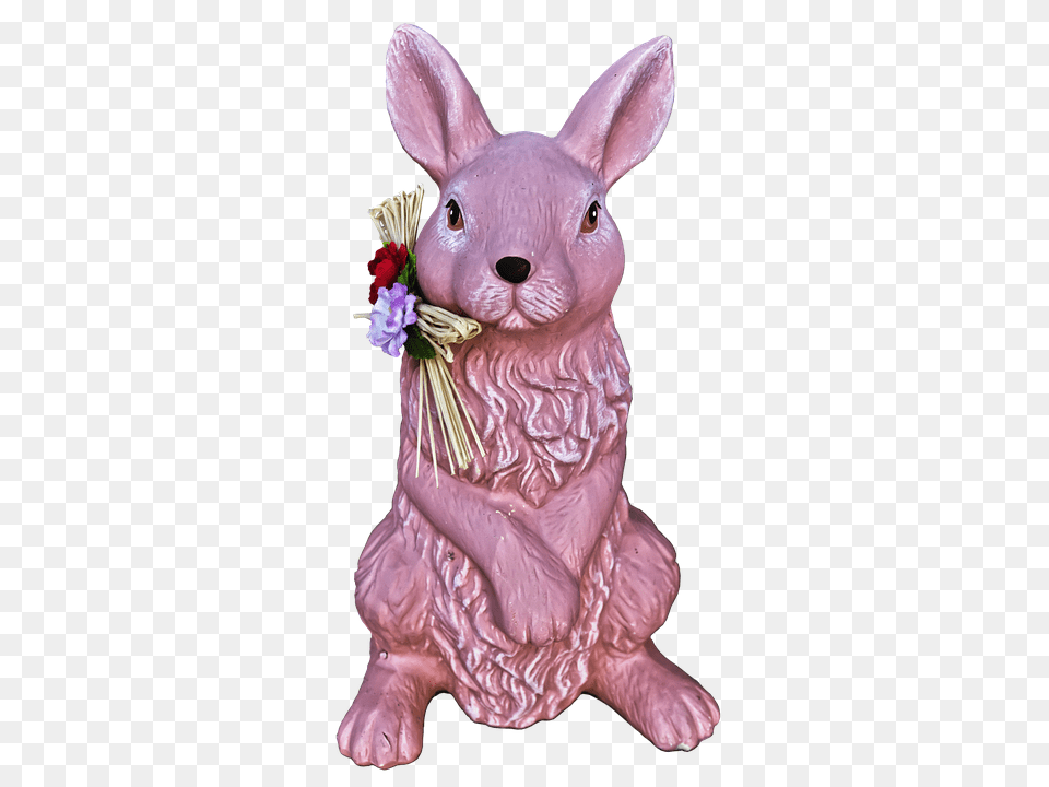 Hare Figurine, Flower, Plant, Animal Free Png Download