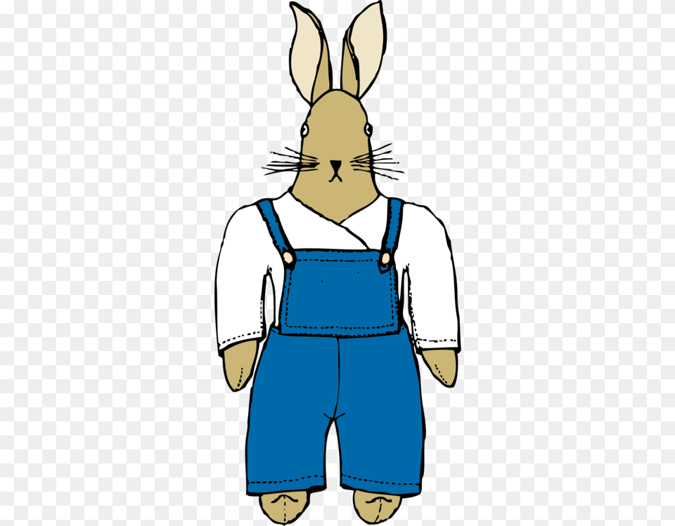 Hare Rabbit Drawing Dungarees Cartoon, Clothing, Pants, Person, Face Png