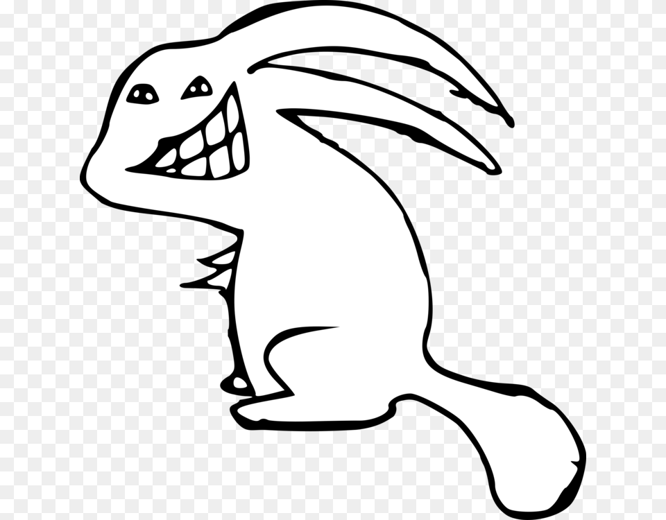 Hare Rabbit Line Art Carnivores Animal, Stencil Free Transparent Png