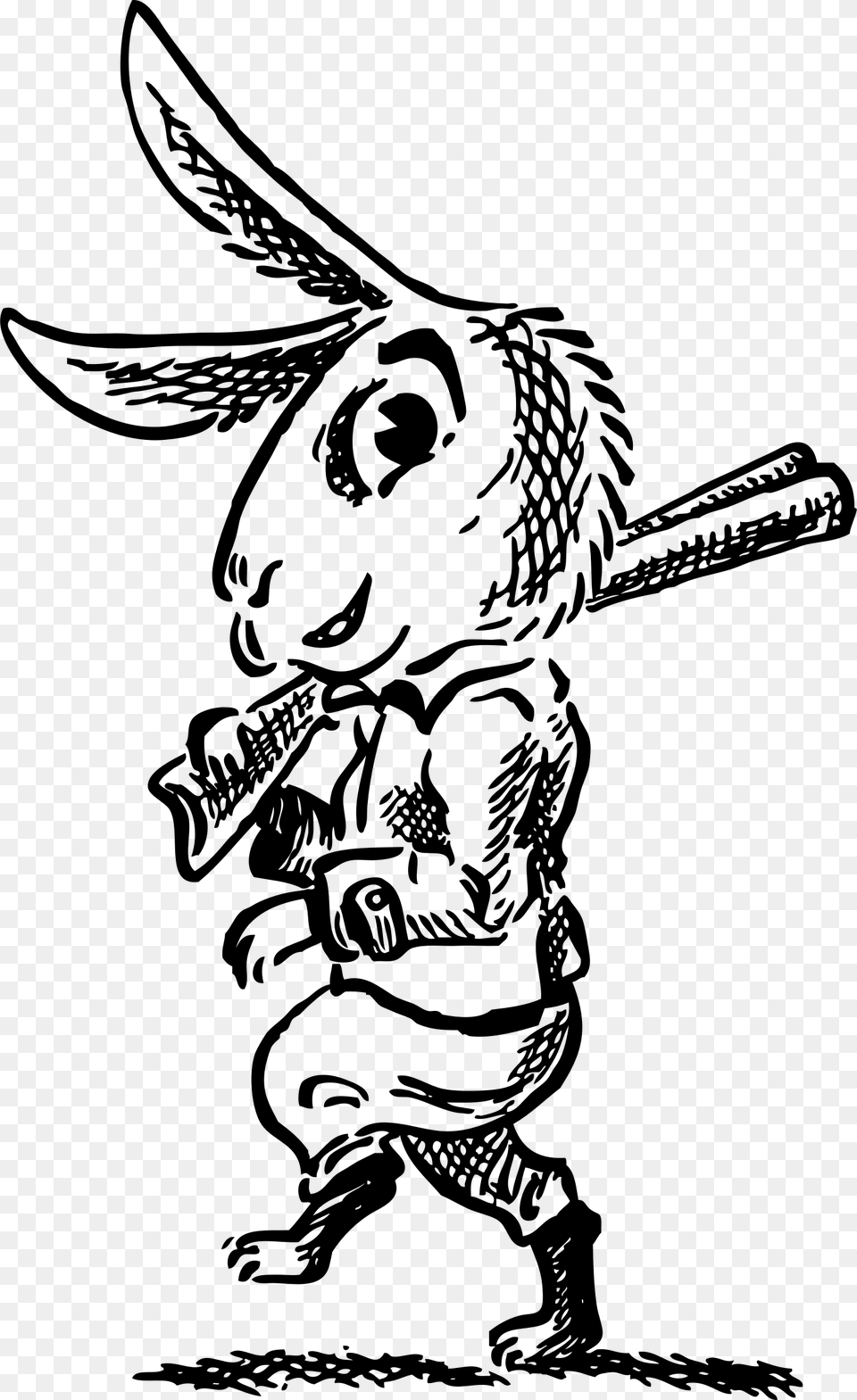 Hare With Shotgun Clip Arts Happy Belated Easter Wishes, Gray Png