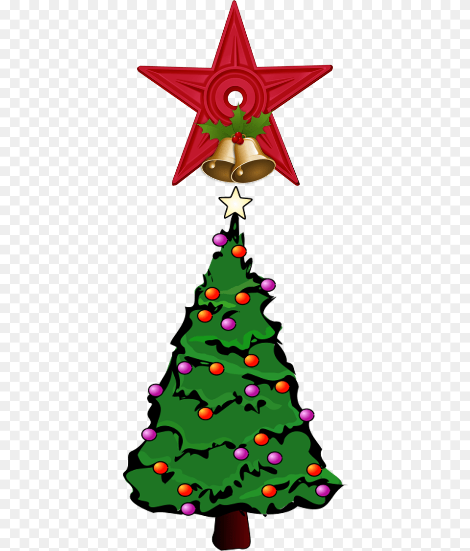 Hari Natal Barnstar Hires Christmas Tree Animated, Plant, Christmas Decorations, Festival, Star Symbol Png Image