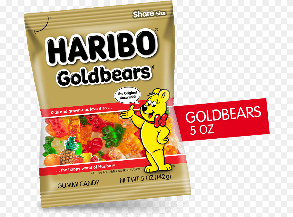 Haribo Goldbears 5 Oztitleclass Product Packshot Haribo Gold Bears, Food, Snack, Sweets, Animal Png