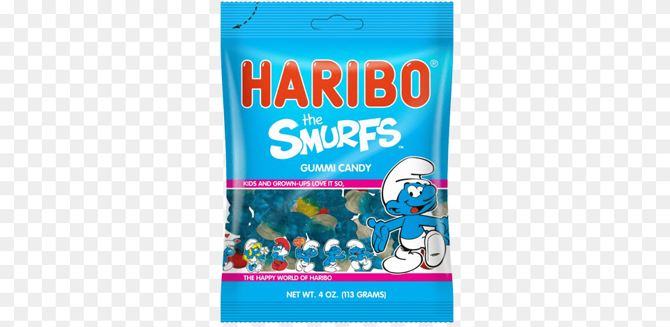 Haribo Smurfs Gummi Candy Smurfs Candy, Advertisement, Poster Free Transparent Png
