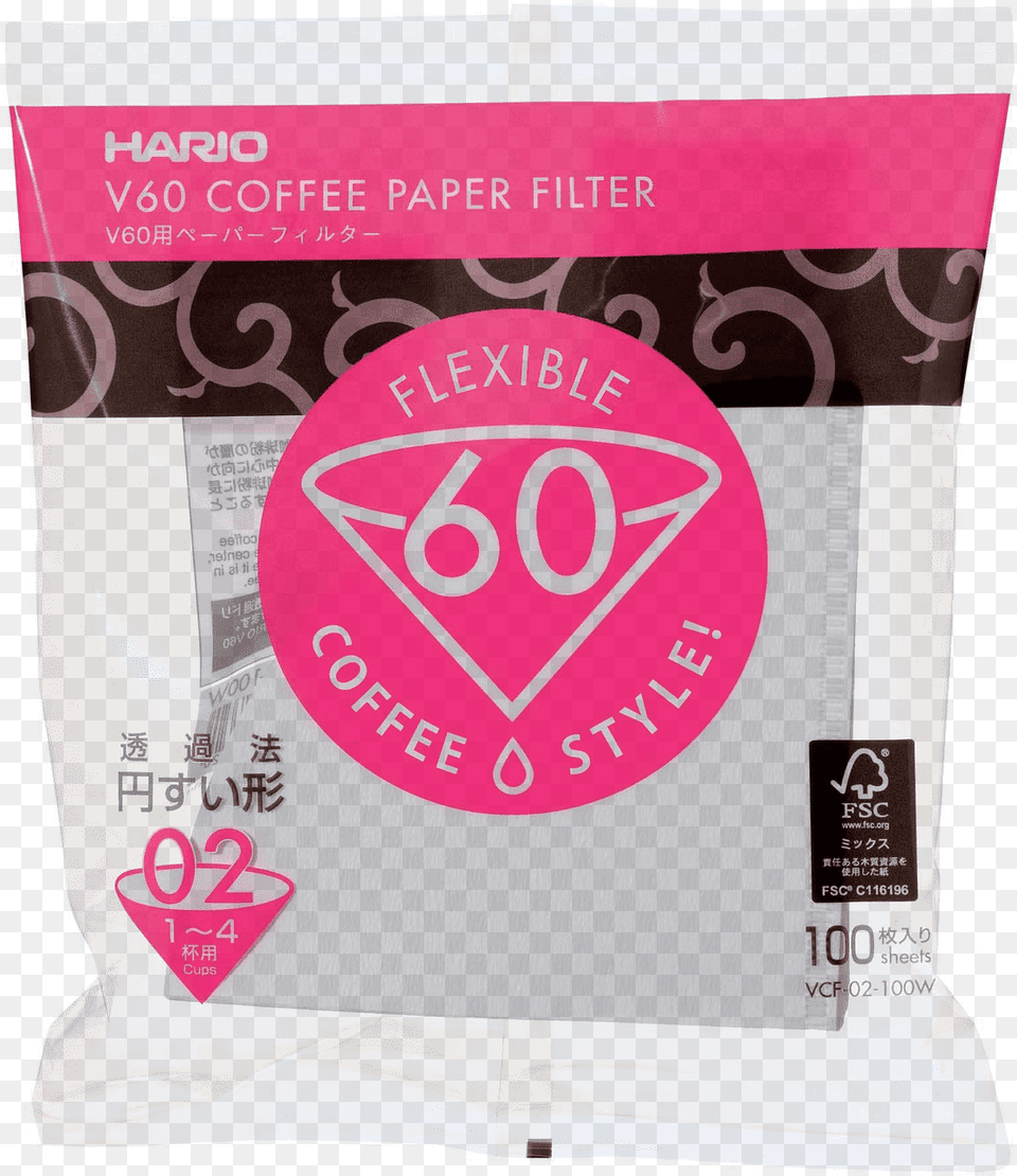 Hario V60 02 Filter Paper White U2013 100 Sheets Hario V60 Filters, Can, Tin, Food, Sweets Free Png Download