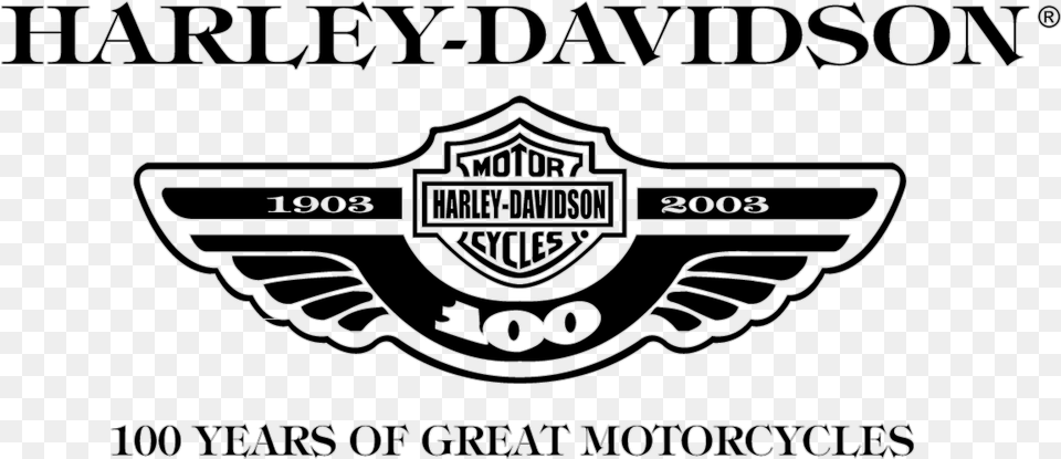 Harley Davidson 100 Years Of Great Motorcycles Wings Harley Davidson Logo, Emblem, Symbol, Badge, Blackboard Png