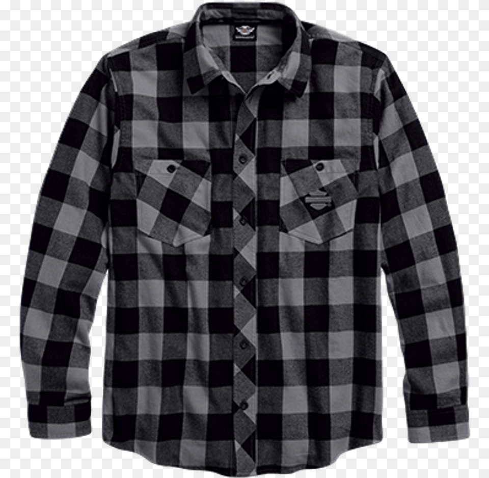 Harley Davidson Brushed Plaid Flannel Shirt Harley Davidson Flannel, Clothing, Dress Shirt, Long Sleeve, Sleeve Free Png