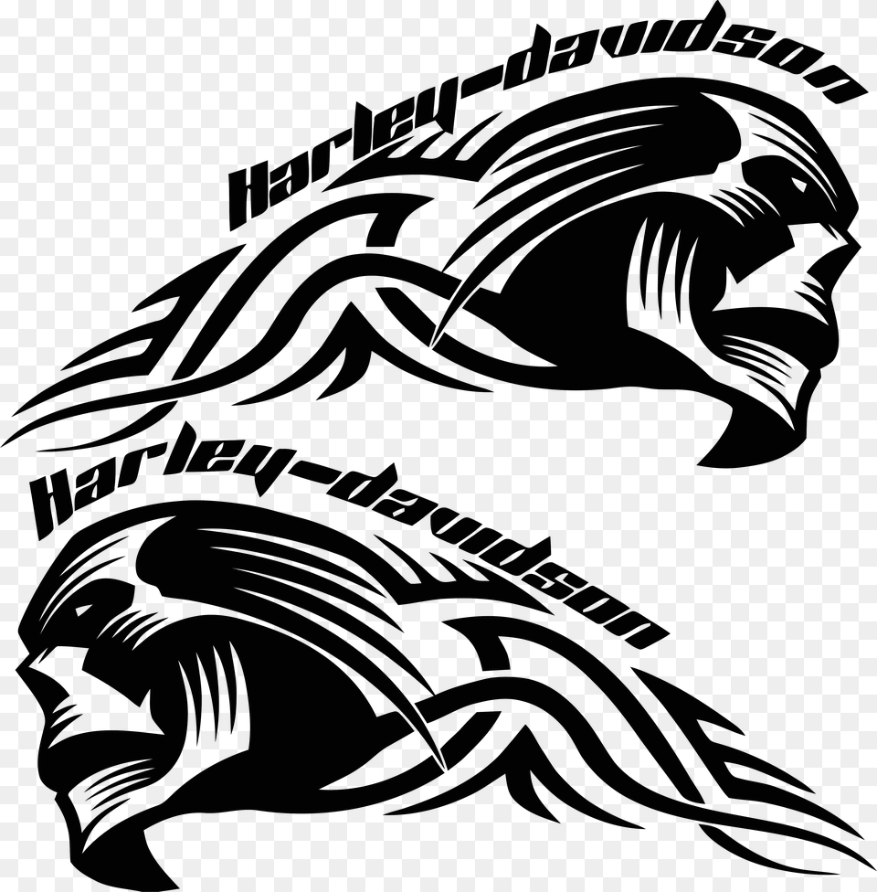 Harley Davidson Decal Motorcycle Helmets Sticker Harley Davidson Sticker Scall, Stencil, Logo, Animal, Fish Free Png Download