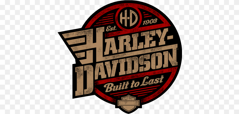 Harley Davidson Harley Davidson Built To Last Clipart Harley Davidson Logo Hd, Symbol, Badge, Factory, Building Png
