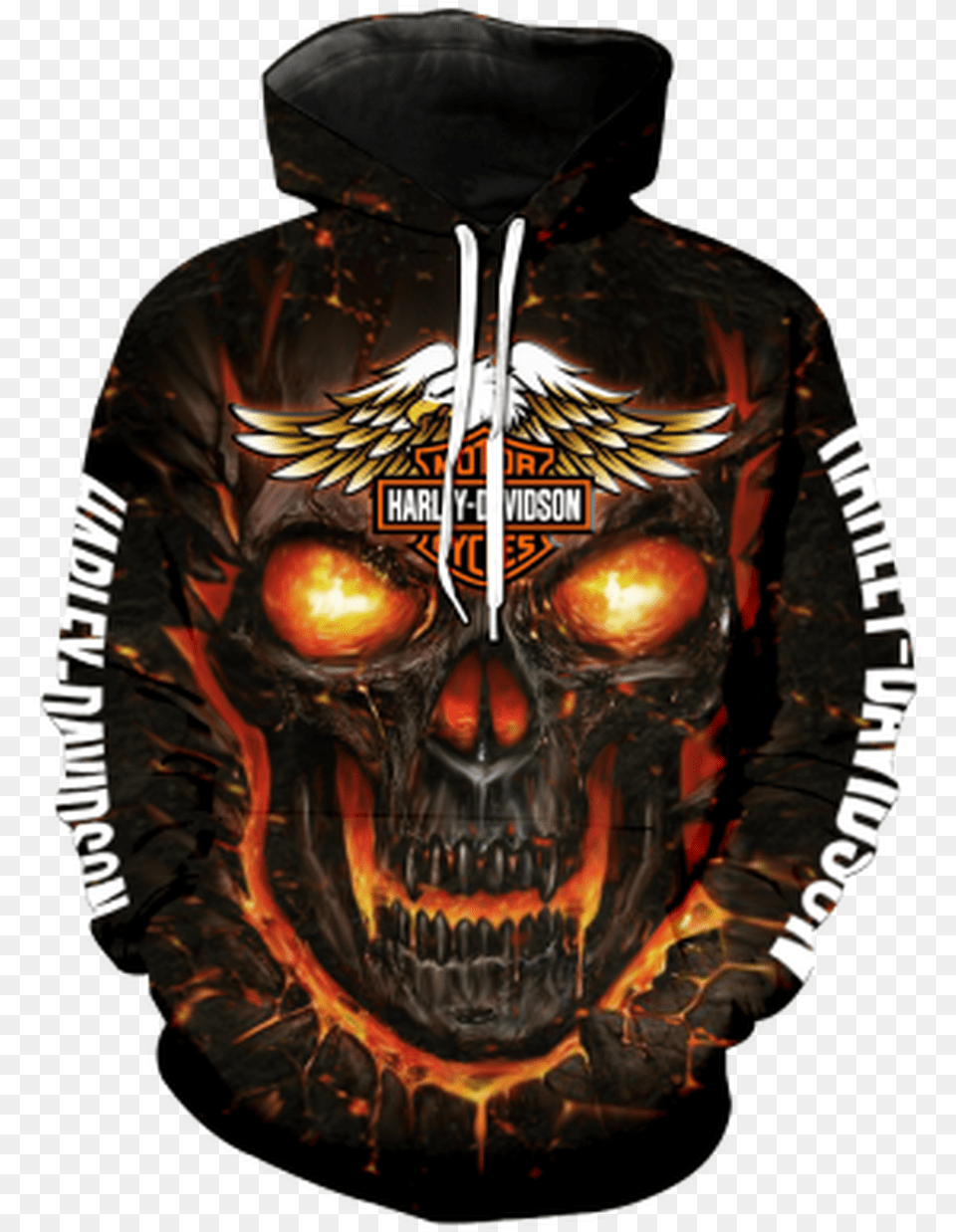 Harley Davidson Hoodie Skull, Sweatshirt, Sweater, Knitwear, Jacket Png Image