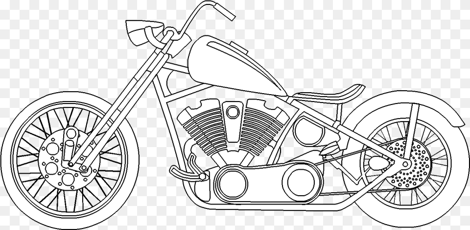 Harley Davidson Motor Bike Drawings Spoke, Machine, Motorcycle, Vehicle Free Png Download