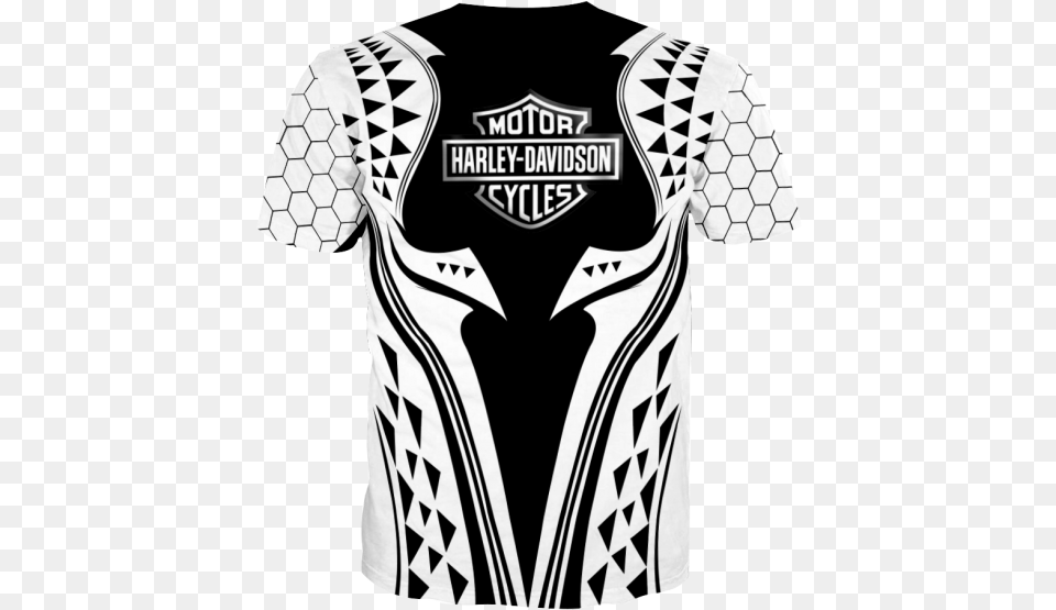 Harley Davidson Motorcycle Black And White Full Over Print 1242 Aquaman Shirts, Clothing, Shirt, T-shirt, Person Free Png Download