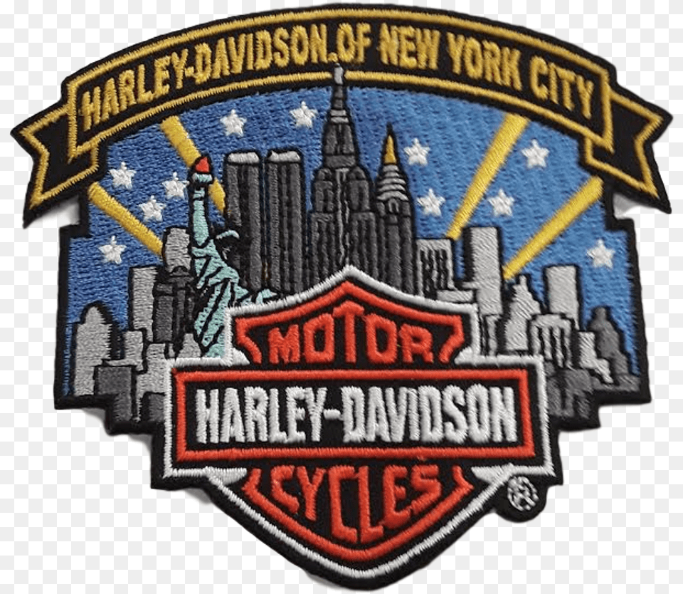 Harley Davidson Nyc Skyline Patch Art, Badge, Logo, Symbol, Person Png