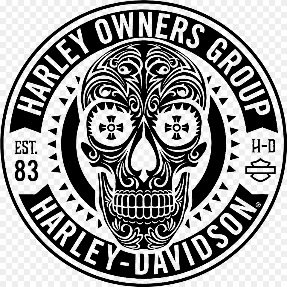 Harley Davidson Owners Group Skull Logo Vector Patch Mecklenburg County Abc Board, Gray Png Image