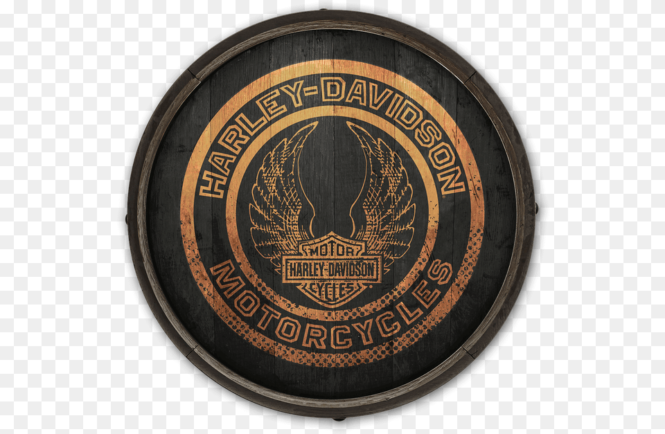 Harley Davidson Round Wood Plaques, Emblem, Symbol, Logo Free Png