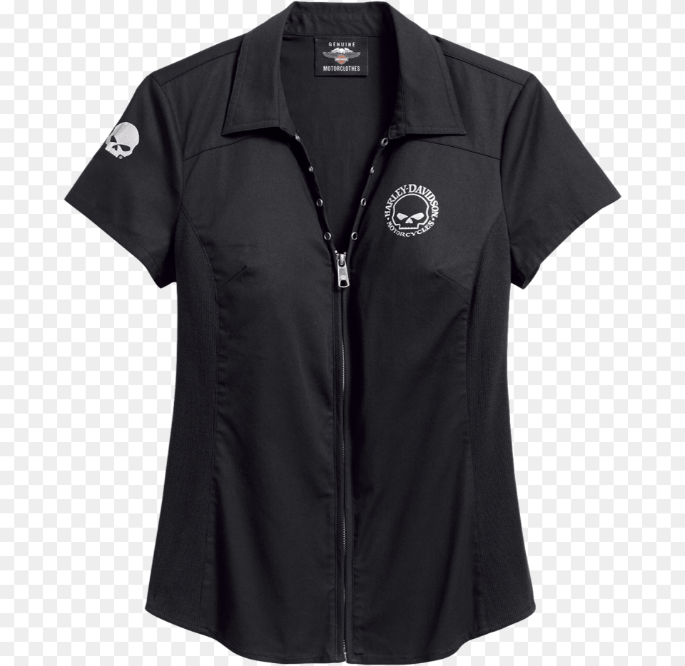 Harley Davidson Womens Zip Up Shirt, Clothing, Coat, Jacket, Vest Free Png