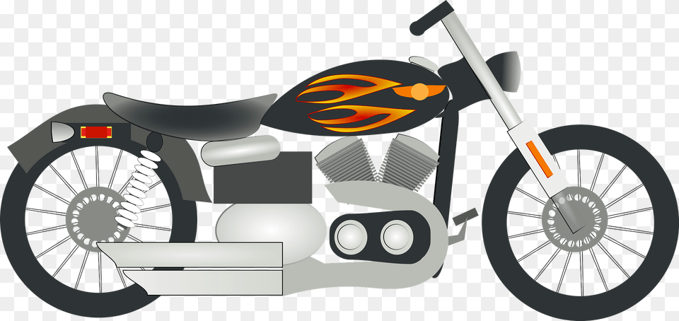 Harley Motorcycle Clipart, Vehicle, Transportation, Spoke, Machine Png Image