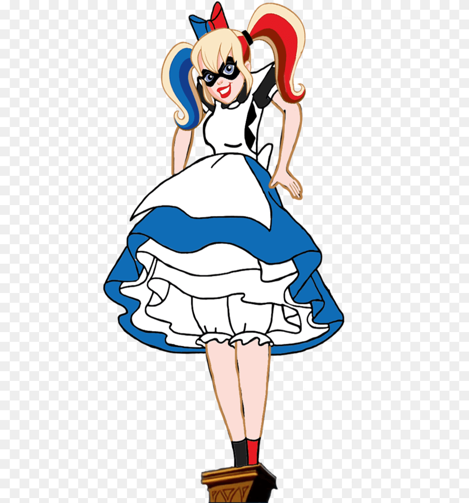 Harley Quinn As Alice The Giantess By Darthranner83 Alice And Harley Quinn, Book, Comics, Publication, Adult Free Transparent Png