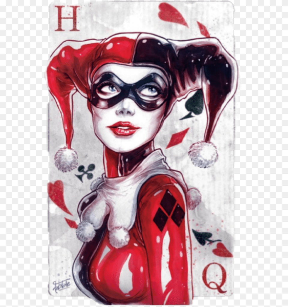 Harley Quinn Card, Art, Modern Art, Woman, Person Free Png Download