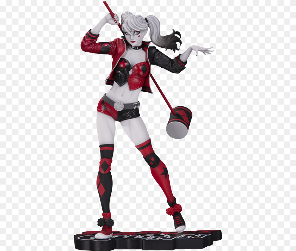 Harley Quinn Clipart Harley Quinn Red White Amp Black By Philip Tan Statue, Person, Clothing, Figurine, Costume Free Png Download
