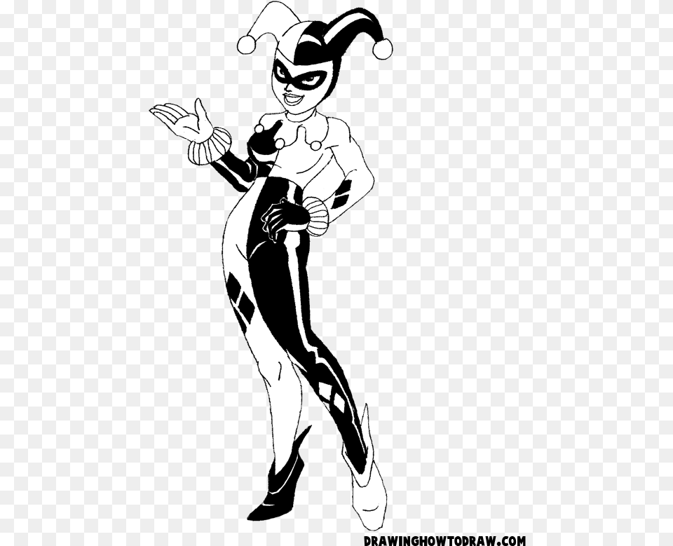 Harley Quinn Coloring Book, Stencil, Adult, Female, Person Png Image