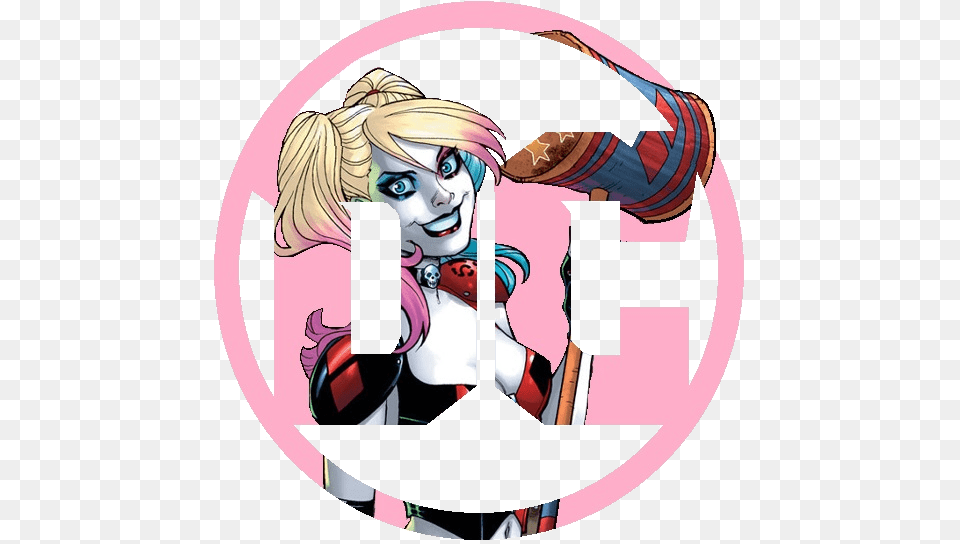 Harley Quinn Logo Arts, Book, Comics, Publication, Adult Png Image