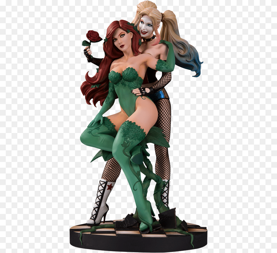 Harley Quinn Poison Ivy Statue, Person, Clothing, Costume, Adult Free Png