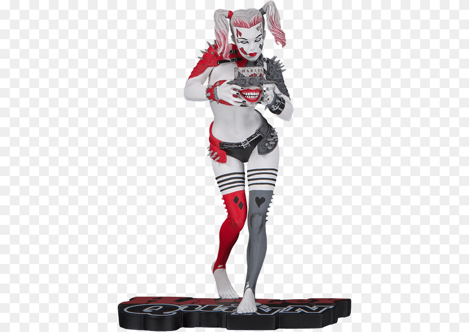 Harley Quinn Red White Amp Black Statue, Adult, Female, Person, Woman Free Transparent Png