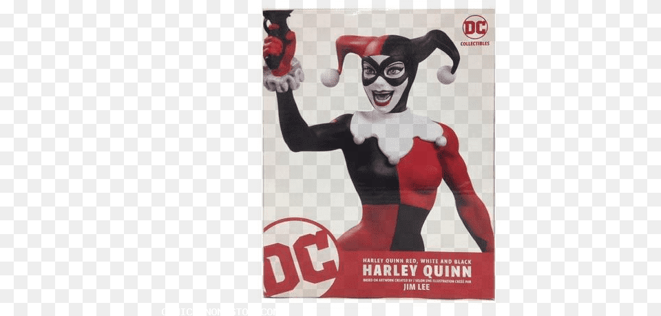 Harley Quinn Statue Jim Lee, Adult, Poster, Person, Hand Free Png Download