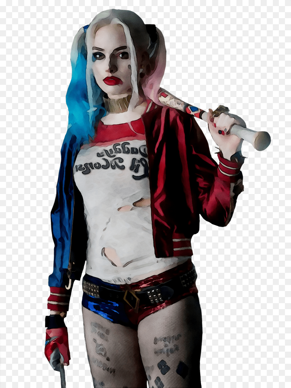 Harley Quinn Suicide Squad Costume Coat Jacket Harley Quinn Suicide Squad, Clothing, Tattoo, Skin, Person Free Transparent Png