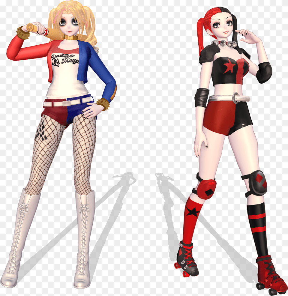 Harley Quinn Suicide Squad With Legs Vector Library Harley Quinn Models Dl, Clothing, Person, Costume, Adult Free Transparent Png