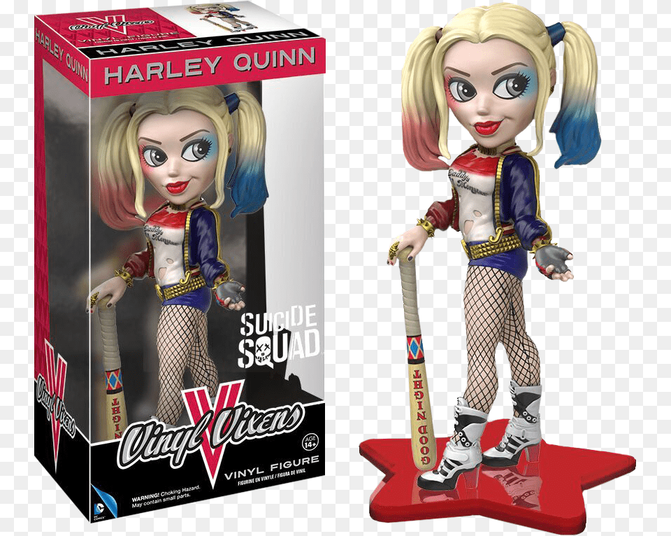 Harley Quinn Vinyl Vixen Suicide Squad, Doll, Figurine, Toy, Face Png