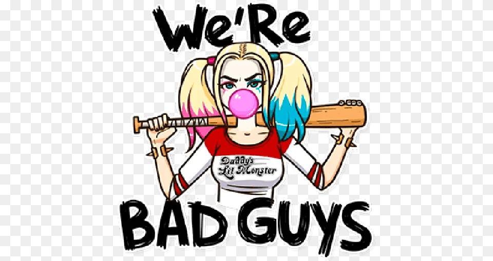 Harley Quinn Whatsapp Stickers Stickers Cloud Harley Quinn Sticker, Book, Comics, Publication, Baby Free Transparent Png