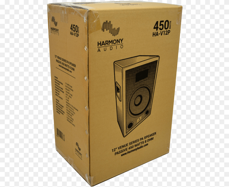Harmony Audio Ha V12p Dj Venue Series 450 Watt Passive Studio Monitor, Box, Cardboard, Carton, Electronics Png