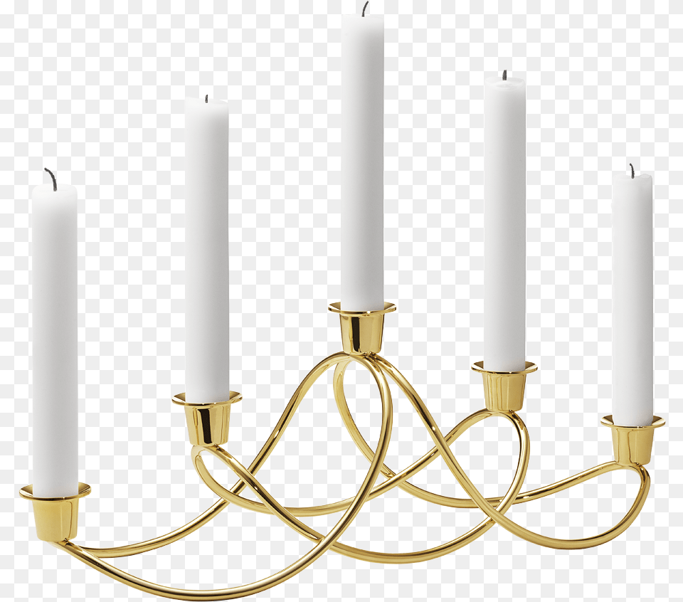Harmony Candleholder Gold Plated Georg Jensen Denmark Candle Holder, Chandelier, Lamp, Festival, Hanukkah Menorah Png Image