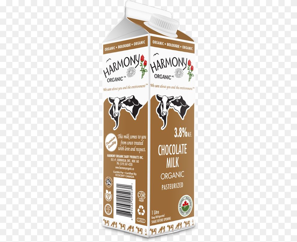 Harmony Organic Chocolate Milk, Beverage, Animal, Cattle, Cow Free Transparent Png
