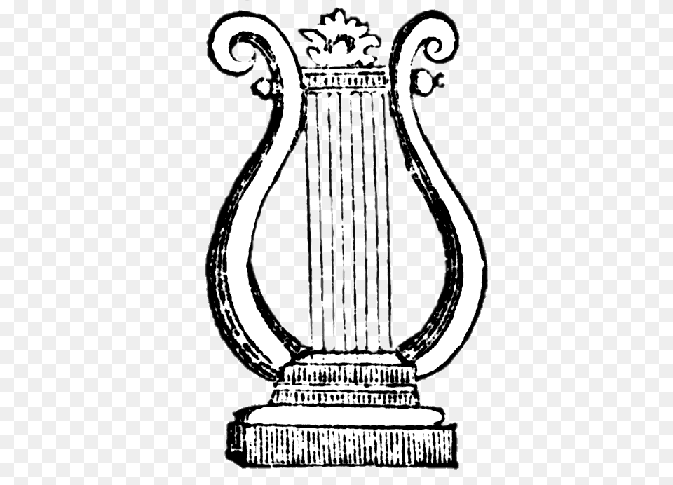 Harp Black And White Drawing, Musical Instrument, Lyre, Person Png