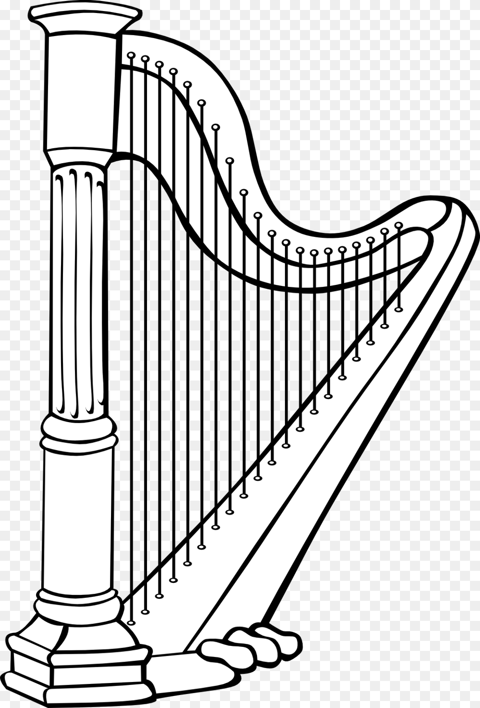 Harp Clipart Black And White, Musical Instrument, Gate Free Transparent Png