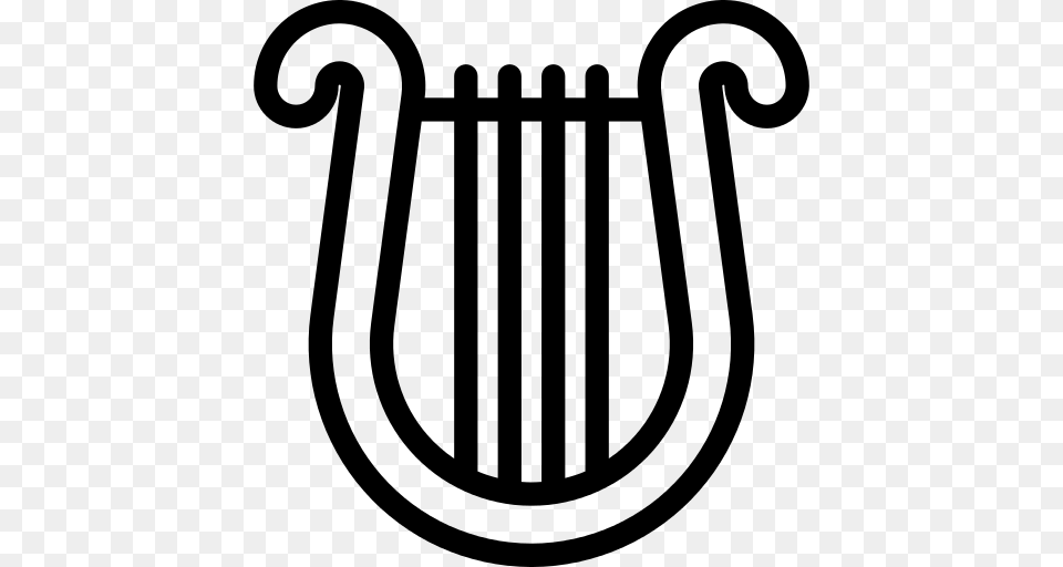 Harp Icon, Gray Png Image