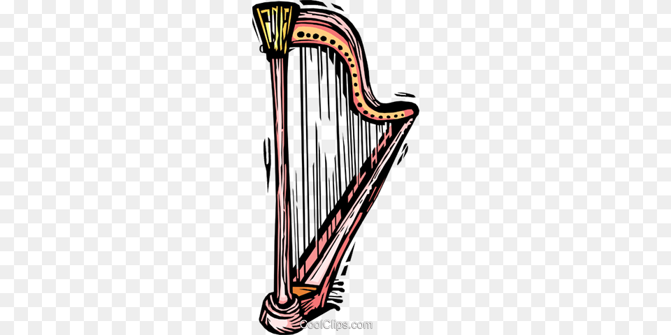 Harp Royalty Vector Clip Art Illustration, Musical Instrument, Smoke Pipe Png