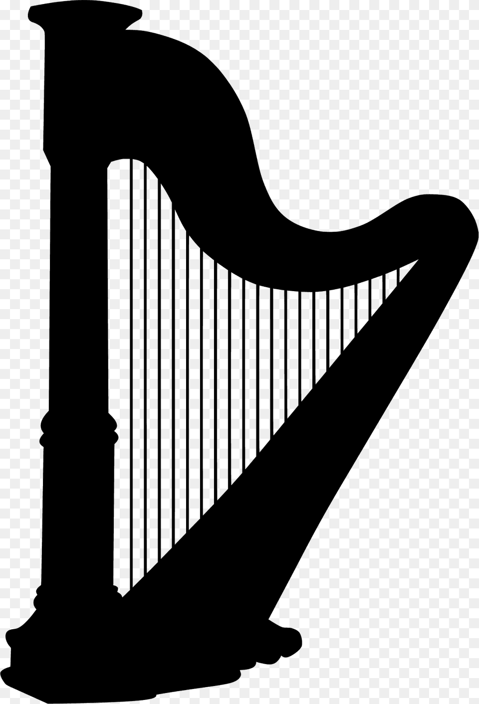 Harp Silhouette, Musical Instrument Free Transparent Png