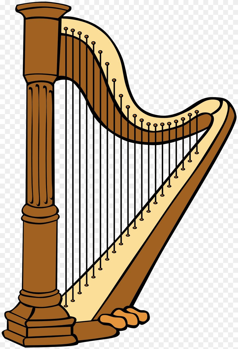 Harp With Transparent Background Cartoon Clipart Harp, Musical Instrument, Bridge Free Png