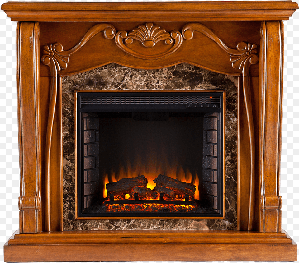 Harper Blvd Walnut Electric Fireplace Mantel Infrared Fireplace, Hearth, Indoors Free Png Download