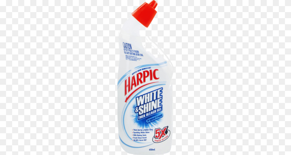 Harpic White Shine Bleach Gel Original Fresh With Baking Soda, Bottle, Food, Ketchup Free Transparent Png