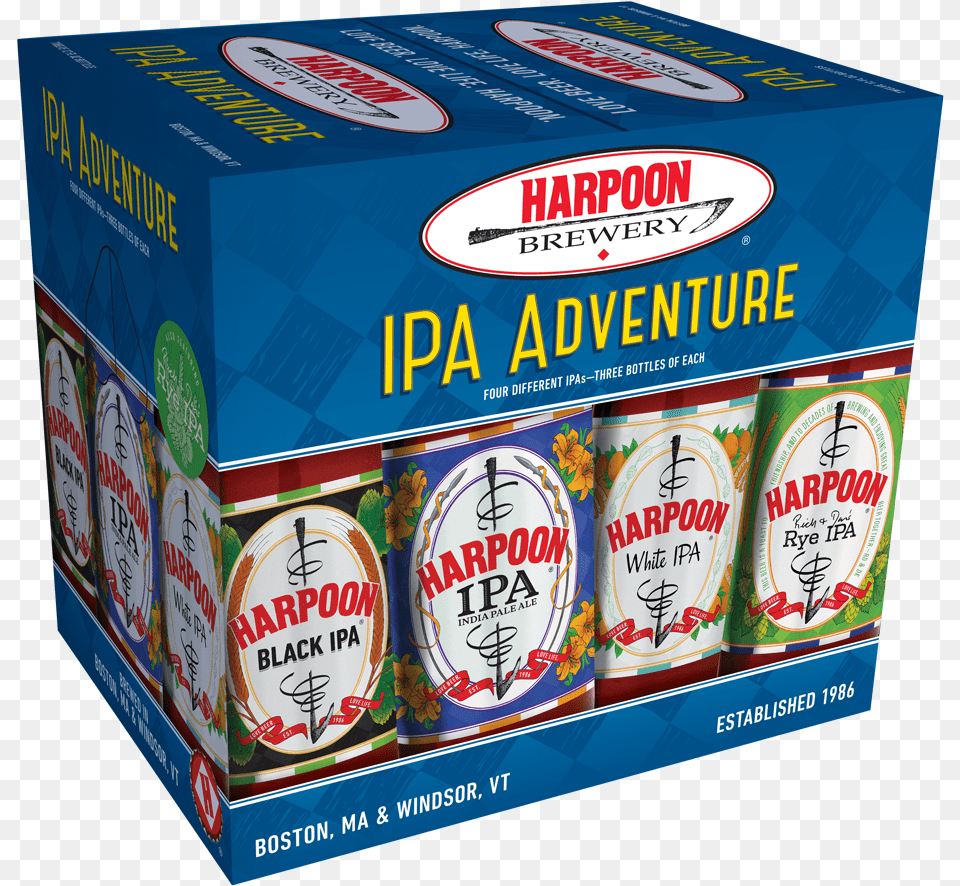 Harpoon Ipa Adventure Variety Harpoon Brewery, Alcohol, Beer, Beverage, Lager Png