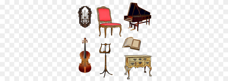 Harpsichord Keyboard, Musical Instrument, Piano, Chair Free Png Download