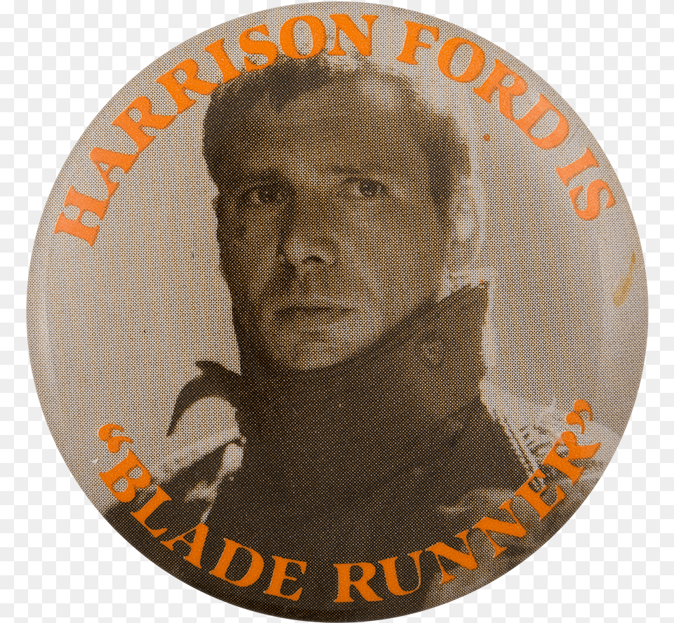 Harrison Ford Blade Runner Entertainment Button Museum Harrison Ford Blade Runner, Badge, Logo, Symbol, Baby Png