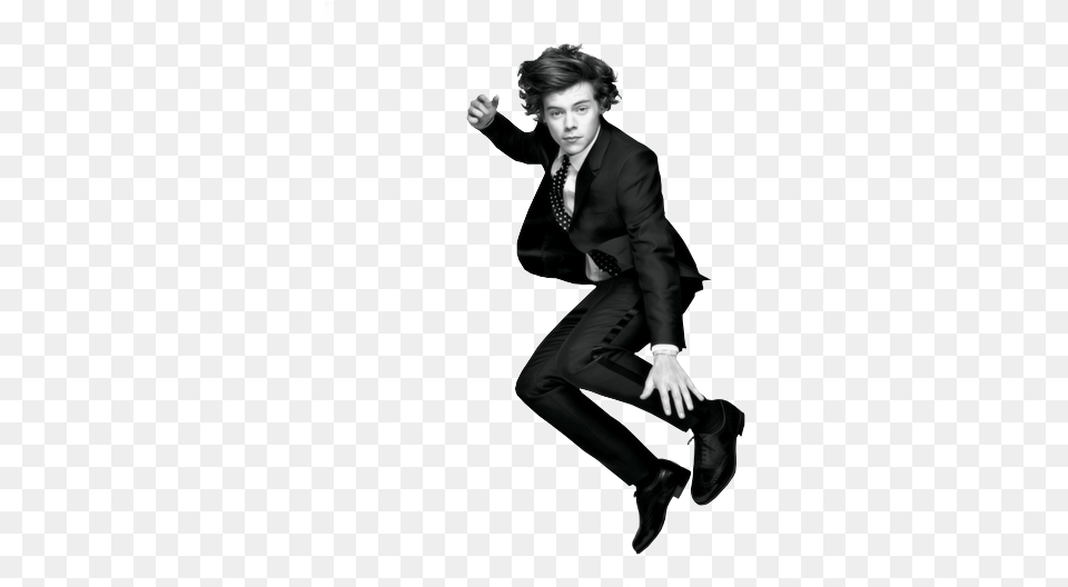 Harry Jumping 4 Joy Yayy Not Bothered To Write A One Direction Then And Now 2010 2016, Finger, Body Part, Clothing, Suit Free Png