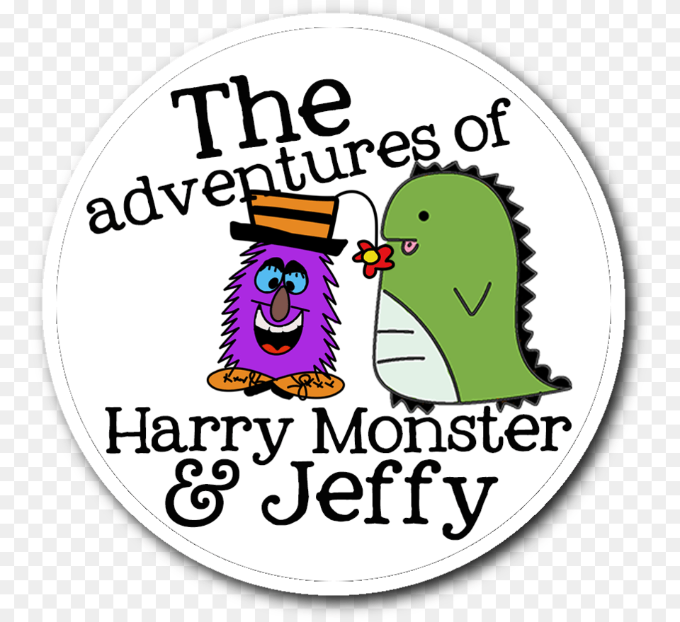 Harry Monster Amp Jeffy Logo Sticker Cartoon, Book, Publication, Baby, Person Png